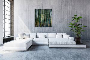 "Forest" - (2019) - 100x100x4cm Large Original Acrylic Abstract Painting