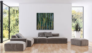 "Forest" - (2019) - 100x100x4cm Large Original Acrylic Abstract Painting