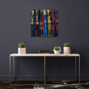 "A Night in the City" - (2019) - 60x60x4cm Original Acrylic Abstract Painting