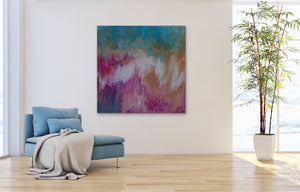 "Spring" - (2019) - 100x100x4cm Large Original Acrylic Abstract Painting