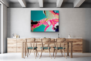 "Island of Happiness" - (2020) - 76x102x2cm Large Original Acrylic Abstract Painting