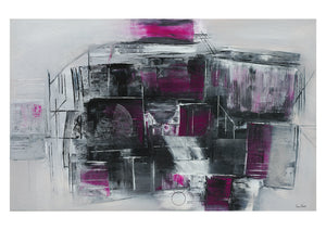 "Grey and Purple House" - (2021) - 122x76x4cm Large Original Acrylic Abstract Painting