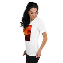 Load image into Gallery viewer, Unisex Short Sleeve V-Neck T-Shirt with &quot;Born in Africa&quot; Artwork