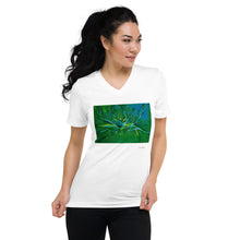 Load image into Gallery viewer, Unisex Short Sleeve V-Neck T-Shirt with &quot;A Splash of Energy&quot; Artwork