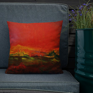 Premium Pillow with "World on Fire" Artwork