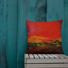 Load image into Gallery viewer, Premium Pillow with &quot;World on Fire&quot; Artwork