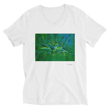 Load image into Gallery viewer, Unisex Short Sleeve V-Neck T-Shirt with &quot;A Splash of Energy&quot; Artwork