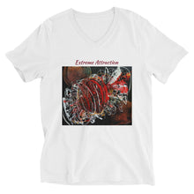 Load image into Gallery viewer, Unisex Short Sleeve V-Neck T-Shirt with &quot;Extreme Attraction&quot; Artwork