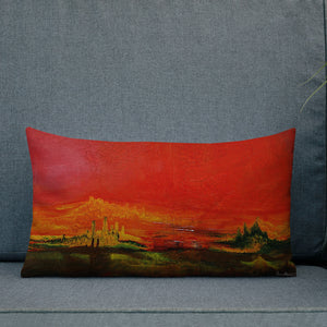 Premium Pillow with "World on Fire" Artwork