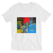 Load image into Gallery viewer, Unisex Short Sleeve V-Neck T-Shirt with &quot;Boat&quot; artwork