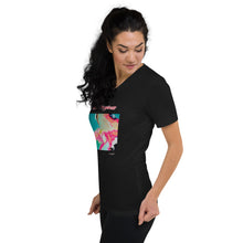 Load image into Gallery viewer, Unisex Short Sleeve V-Neck T-Shirt with &quot;Island of Happiness&quot; Artwork