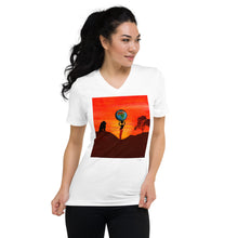 Load image into Gallery viewer, Unisex Short Sleeve V-Neck T-Shirt with &quot;Born in Africa&quot; Artwork