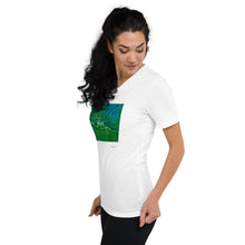 Load image into Gallery viewer, Unisex Short Sleeve V-Neck T-Shirt with &quot;A Splash of Energy&quot; Artwork