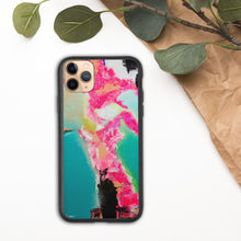 Load image into Gallery viewer, Biodegradable iPhone case with &quot;Island of Happiness&quot; Artwork