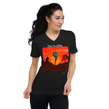 Load image into Gallery viewer, Unisex Short Sleeve V-Neck T-Shirt with &quot;Born in Africa&quot; Artwork and Title