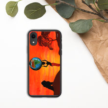 Load image into Gallery viewer, Biodegradable iPhone case with &quot;Born in Africa&quot; artwork