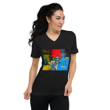 Load image into Gallery viewer, Unisex Short Sleeve V-Neck T-Shirt with &quot;Boat&quot; artwork