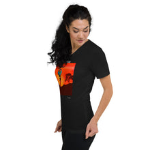 Load image into Gallery viewer, Unisex Short Sleeve V-Neck T-Shirt with &quot;Born in Africa&quot; Artwork and Title