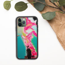 Load image into Gallery viewer, Biodegradable iPhone case with &quot;Island of Happiness&quot; Artwork