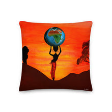 Load image into Gallery viewer, Premium Pillow with &quot;Born in Africa&quot; Artwork