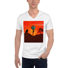 Load image into Gallery viewer, Unisex Short Sleeve V-Neck T-Shirt with &quot;Born in Africa&quot; Artwork