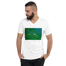 Load image into Gallery viewer, Unisex Short Sleeve V-Neck T-Shirt with &quot;A Splash of Energy&quot; Artwork