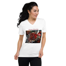 Load image into Gallery viewer, Unisex Short Sleeve V-Neck T-Shirt with &quot;Extreme Attraction&quot; Artwork