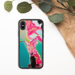 Biodegradable iPhone case with "Island of Happiness" Artwork