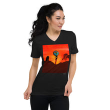 Load image into Gallery viewer, Unisex Short Sleeve V-Neck T-Shirt with &quot;Born in Africa&quot; Artwork