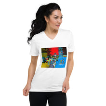 Load image into Gallery viewer, Unisex Short Sleeve V-Neck T-Shirt with &quot;Boat&quot; artwork