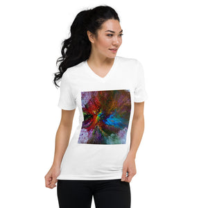 Unisex Short Sleeve V-Neck T-Shirt with "Life" Artwork