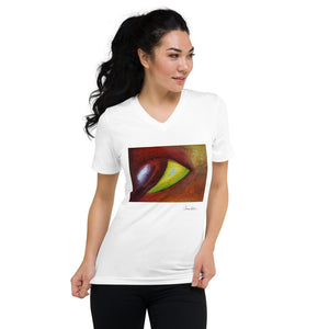 Unisex Short Sleeve V-Neck T-Shirt with "The Eye" Artwork