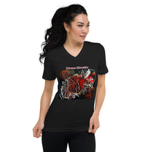 Load image into Gallery viewer, Unisex Short Sleeve V-Neck T-Shirt with &quot;Extreme Attraction&quot; Artwork