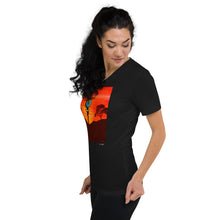 Load image into Gallery viewer, Unisex Short Sleeve V-Neck T-Shirt with &quot;Born in Africa&quot; Artwork