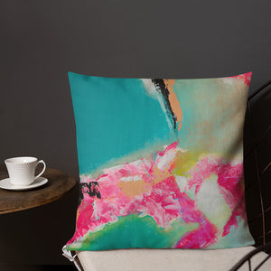 Premium Pillow with "Island of Happiness" Artwork