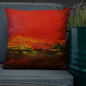 Premium Pillow with "World on Fire" Artwork