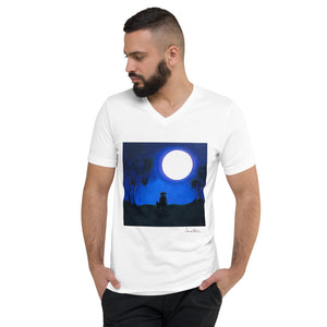 Unisex Short Sleeve V-Neck T-Shirt with "A Girl and a Dream" Artwork