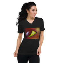 Load image into Gallery viewer, Unisex Short Sleeve V-Neck T-Shirt with &quot;The Eye&quot; Artwork