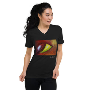 Unisex Short Sleeve V-Neck T-Shirt with "The Eye" Artwork