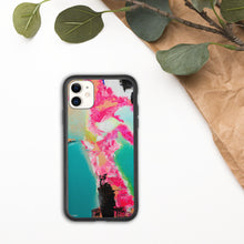 Load image into Gallery viewer, Biodegradable iPhone case with &quot;Island of Happiness&quot; Artwork