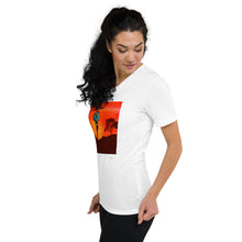 Load image into Gallery viewer, Unisex Short Sleeve V-Neck T-Shirt with &quot;Born in Africa&quot; Artwork and Title